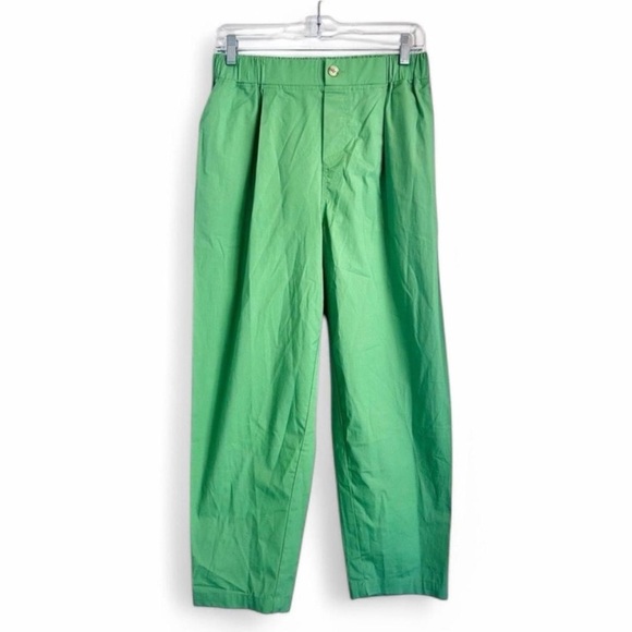 NWT Anthropologie The Korner Cropped Green Trousers Size 4 - Picture 1 of 7